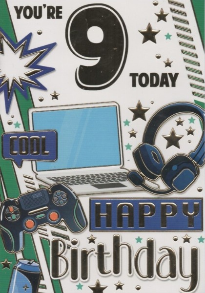 Birthday Age Cards - You're 9 Today Happy Birthday