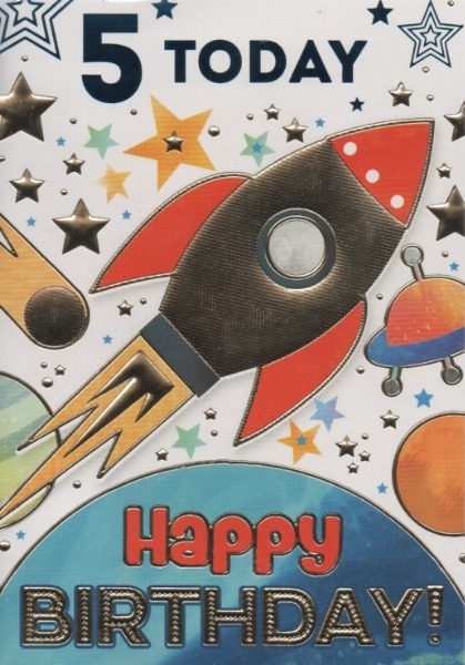 Birthday Age Cards - 5 Today Happy Birthday