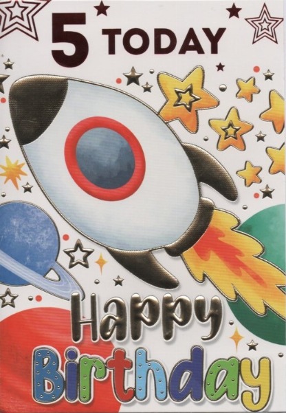 Birthday Age Cards - 5 Today Happy Birthday