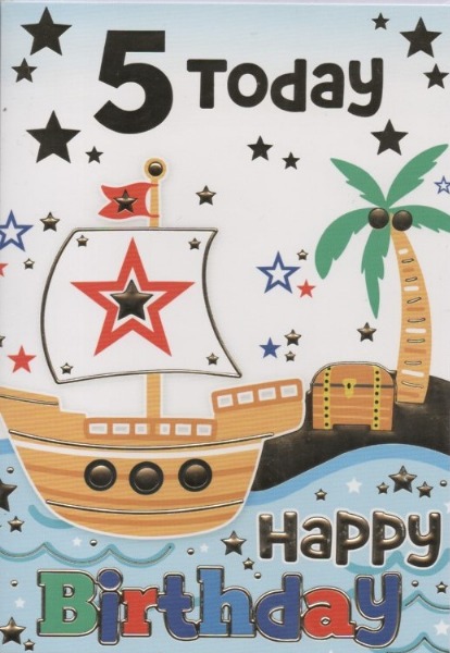 Birthday Age Cards - 5 Today Happy Birthday