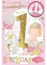 For A Special Granddaughter You're 1 Birthday Wishes (Badge Card)