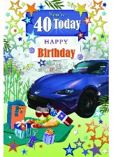 You're 40 Today Happy Birthday (Tilt Me I Move Card)