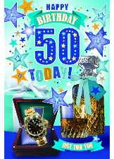 Happy Birthday 50 Today! (Tilt Me I Move Card)