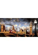 Bus on Westminster Bridge Mini Wall Art Blocks