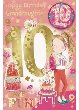 Happy Birthday Granddaughter 10 Today (Badge Card)