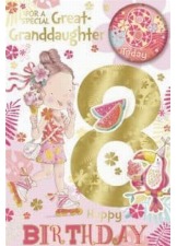 For A Special Great-Granddaughter 8 Today (Badge Card)