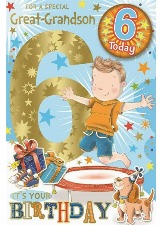 For A Special Great-Grandson 6 Today (Badge Card)